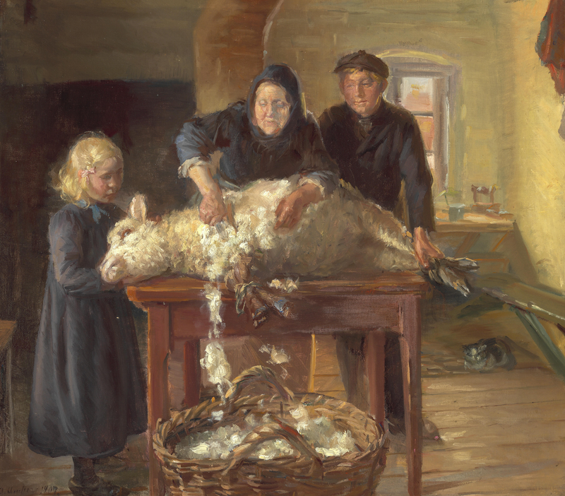 tonte des moutons - Anna Ancher
