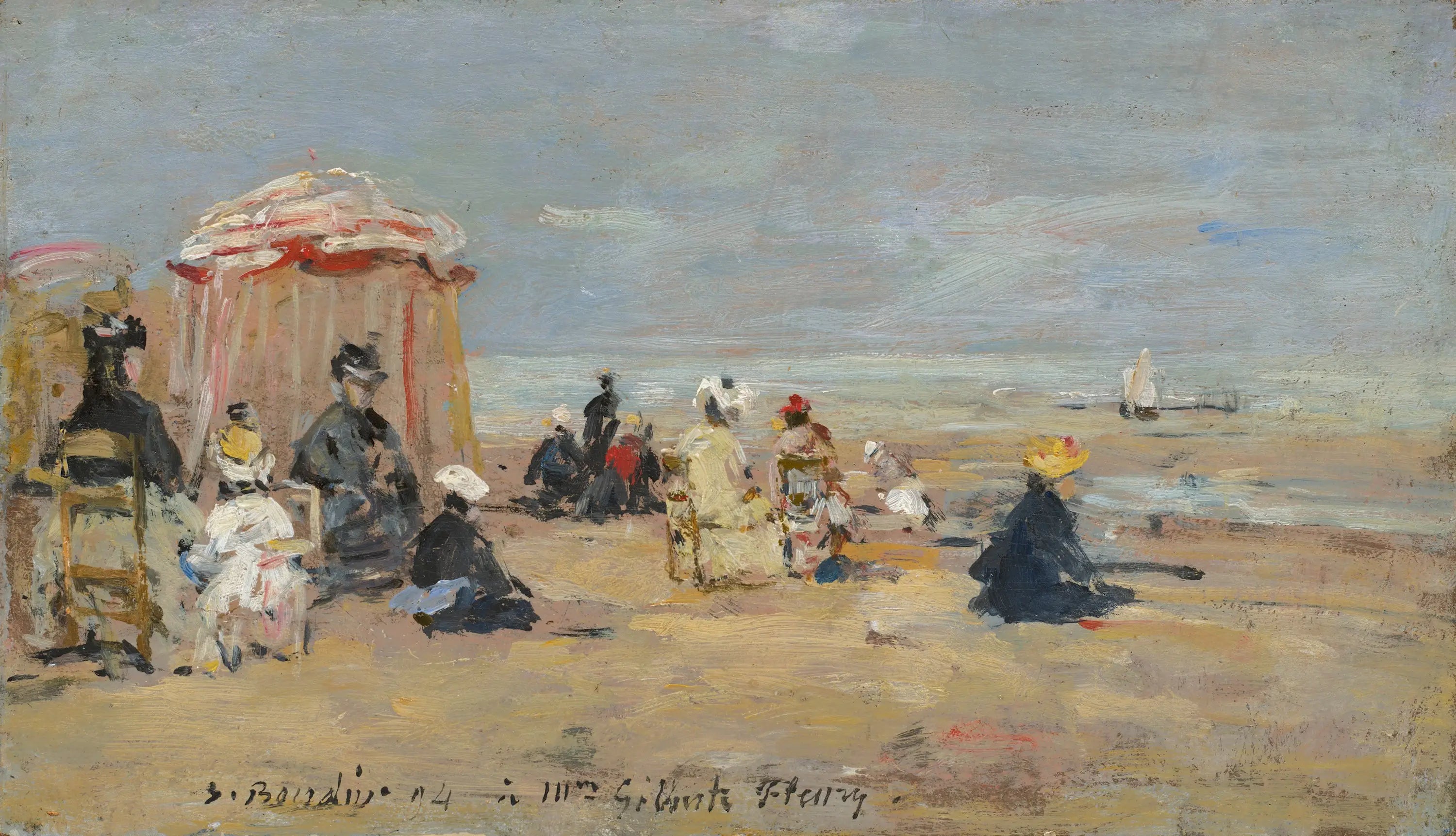 Reproduction du tableau « Sur la plage - Eugène Boudin » par Alpha Reproduction en peinture à l’huile