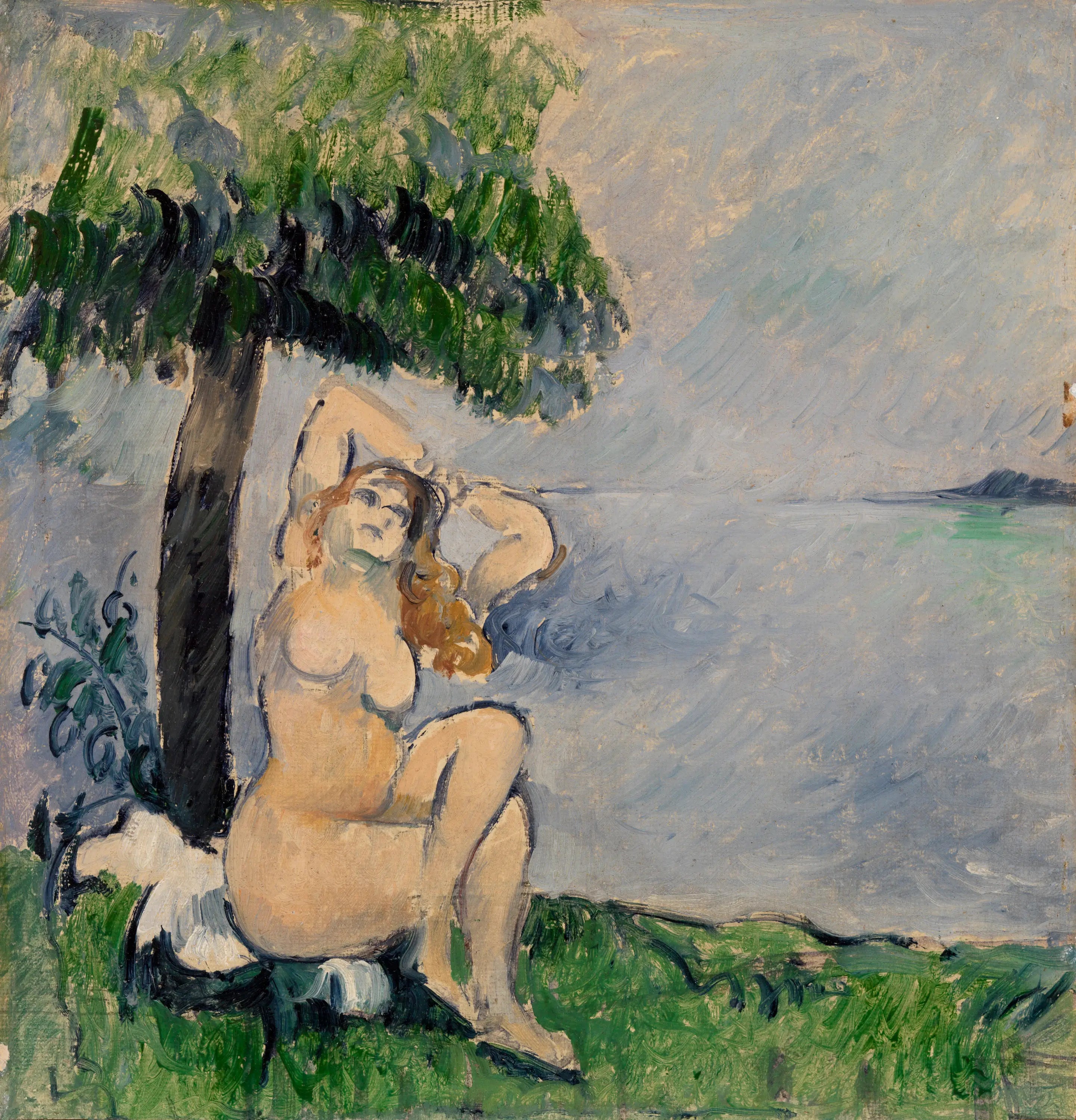 Reproduction du tableau « Baigneuse au bord de la mer - Paul Cézanne » par Alpha Reproduction en peinture à l’huile