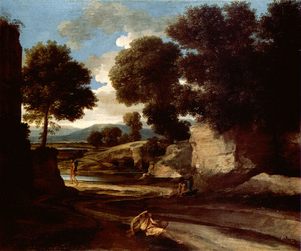 Paysage avec des voyageurs au repos - Nicolas Poussin