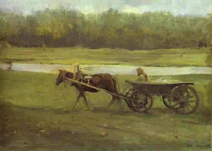 Paysanne dans une charrette - Valentin Serov