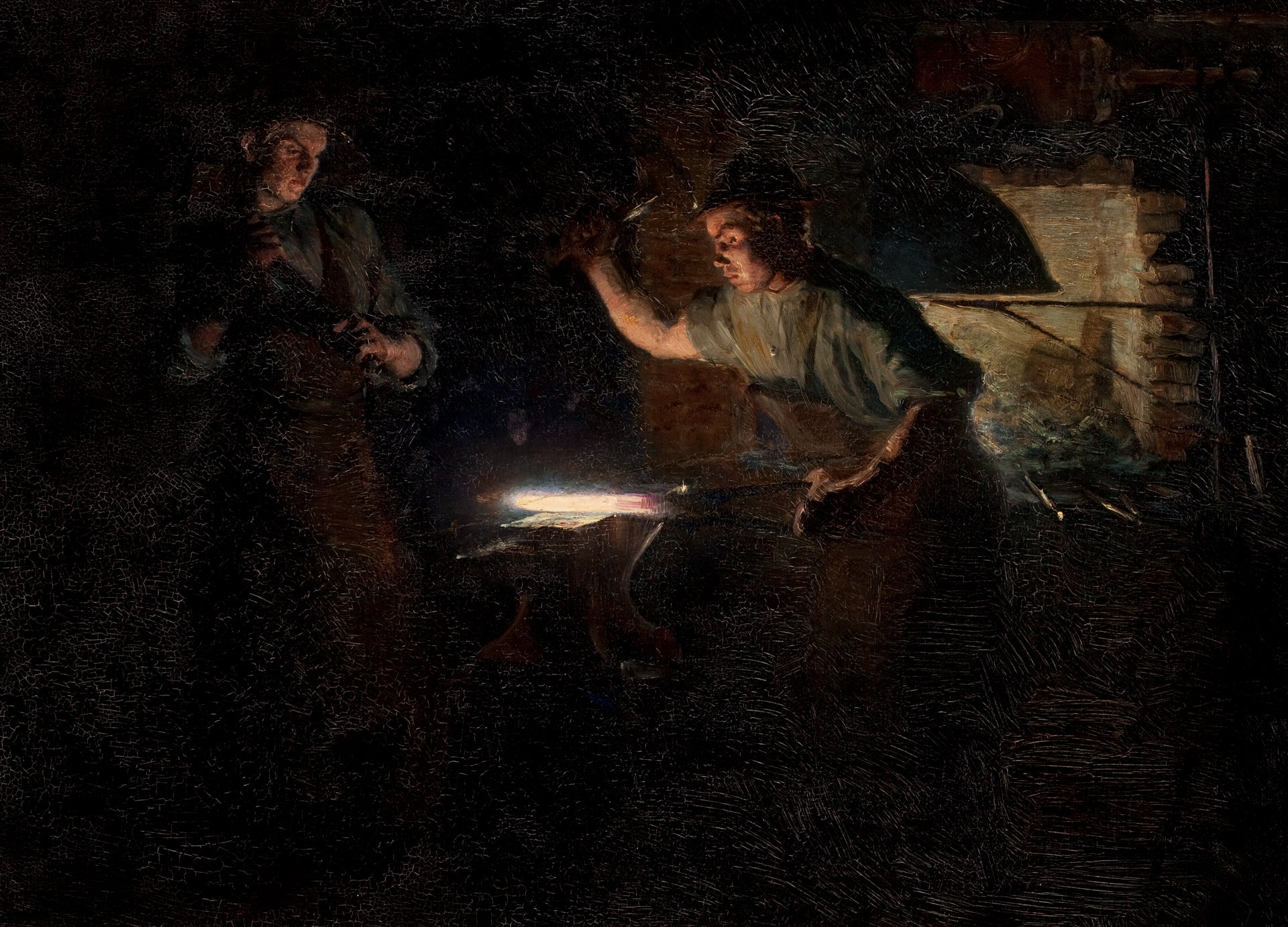 La forge de Henning Jensen à Skagen Østerby. - Peder Severin Krøyer