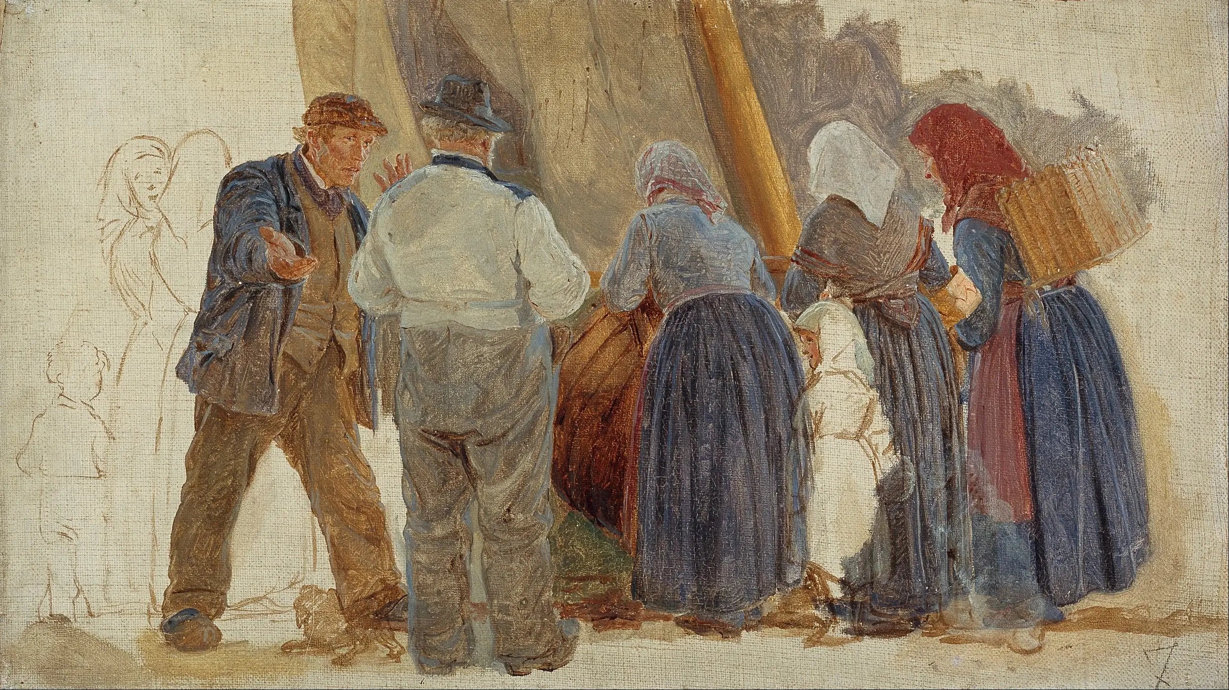 Matinée à Hornbæk. Hommes et femmes négociant - Peder Severin Krøyer - Alpha Reproduction