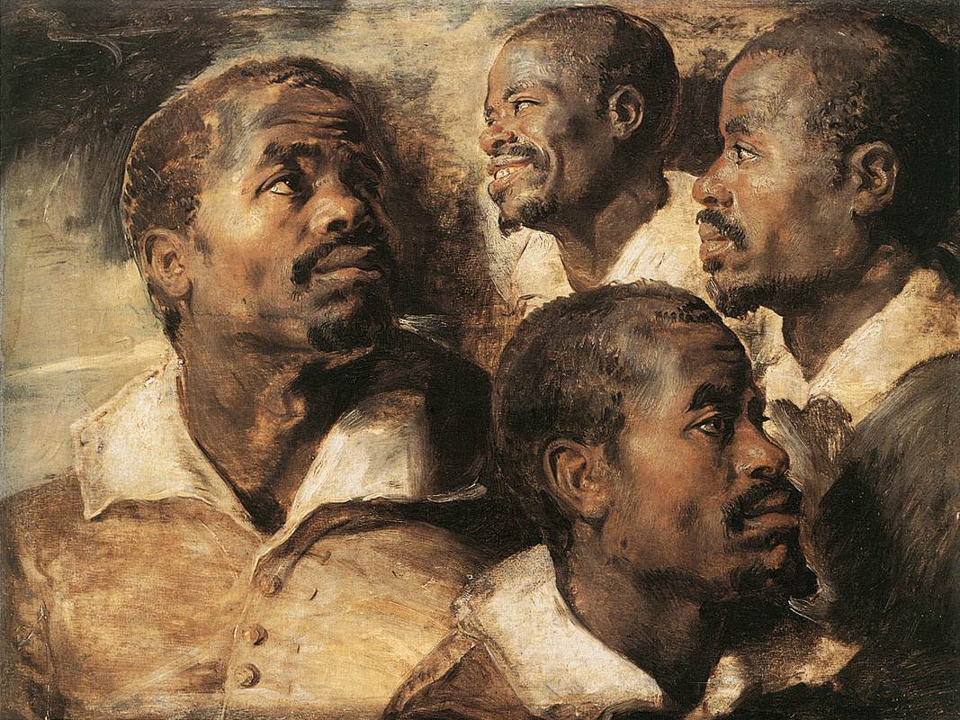 Quatre études de la tête d'un Maure - Peter Paul Rubens