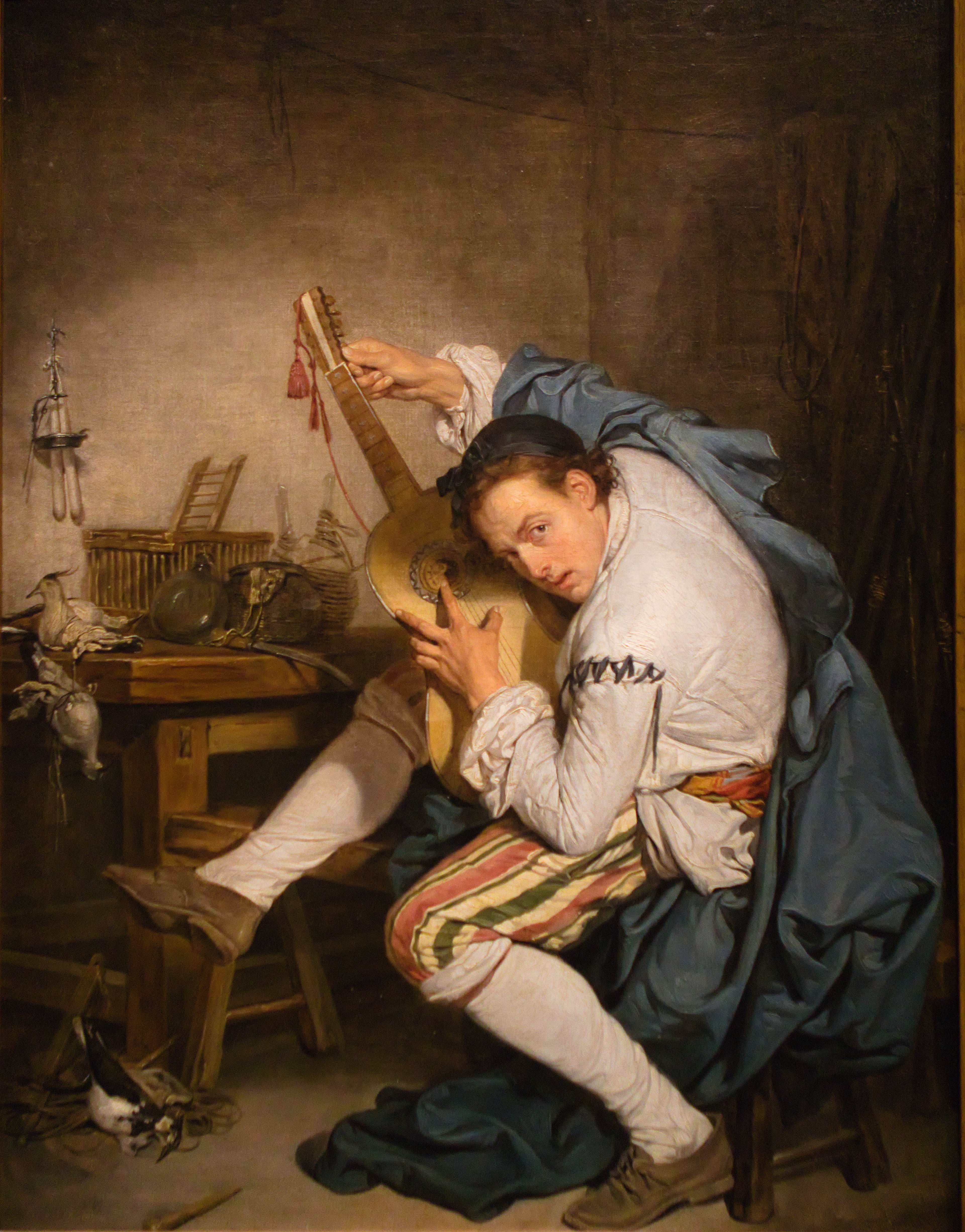 Le Guitariste (L'Oiseleur). - Jean-Baptiste Greuze