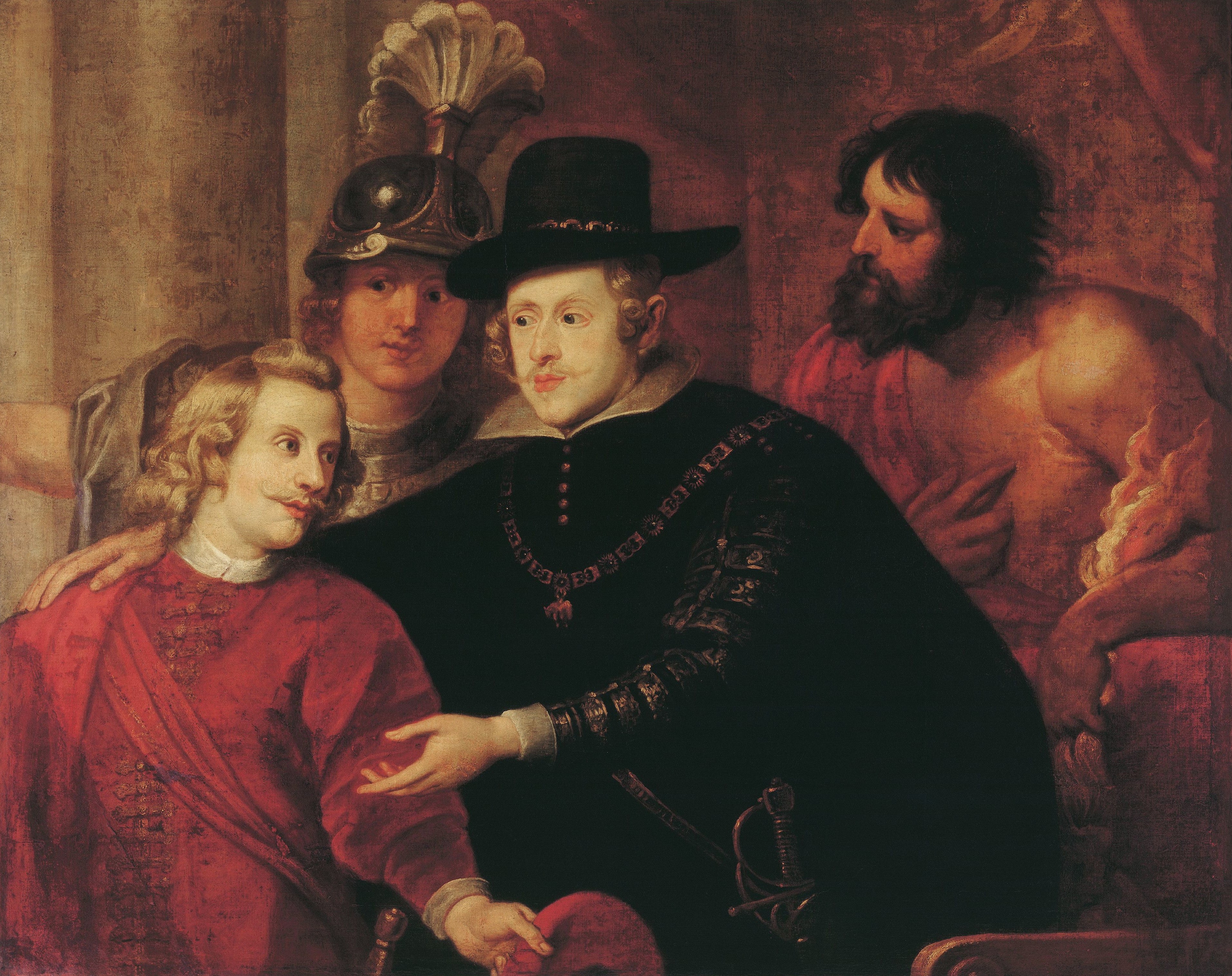Kardinaal Infant Ferdinand neemt afscheid van zijn broer king Filips IV - Peter Paul Rubens