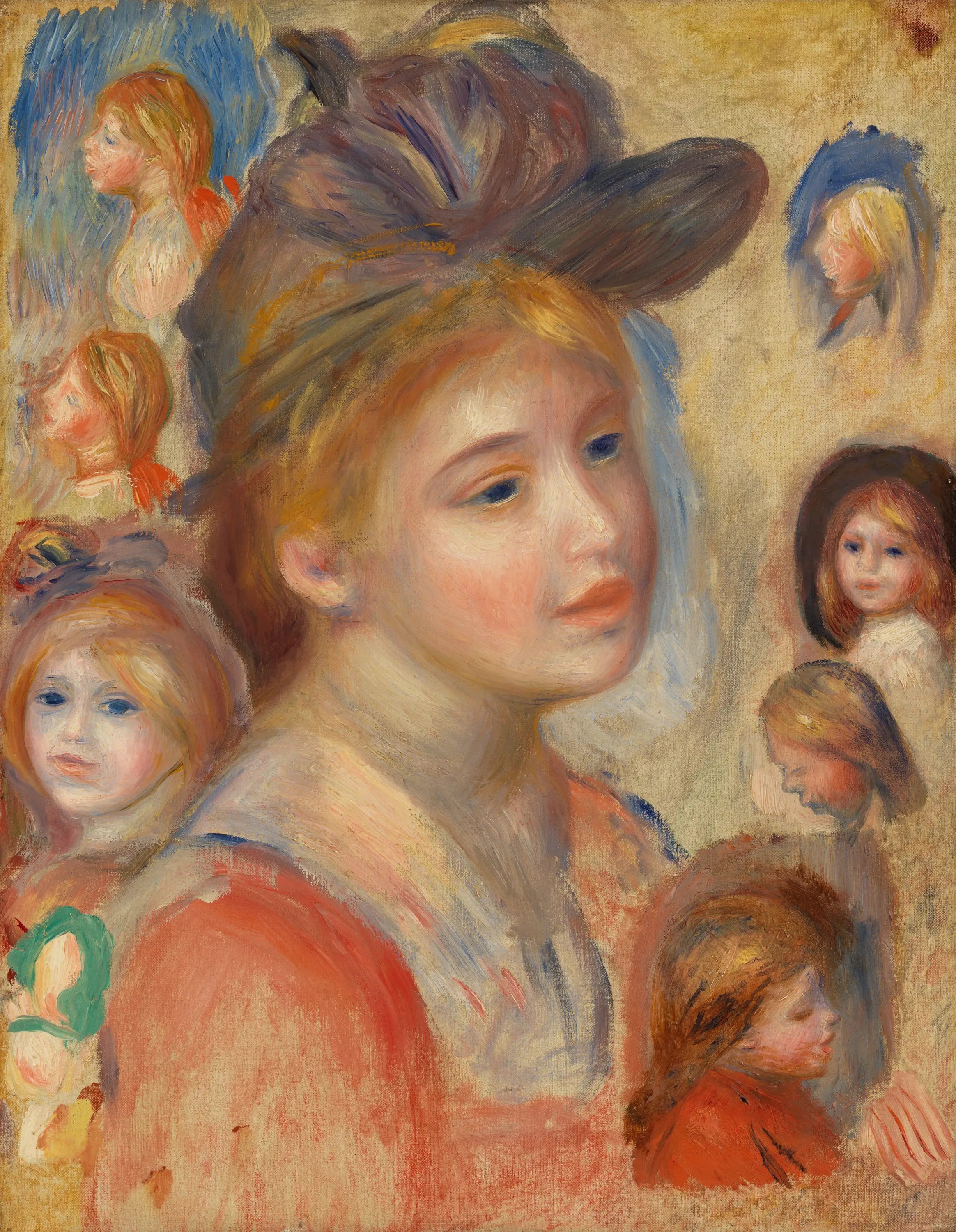 Reproduction du tableau « Étude de têtes de jeunes filles - Pierre-Auguste Renoir » par Alpha Reproduction en peinture à l’huile