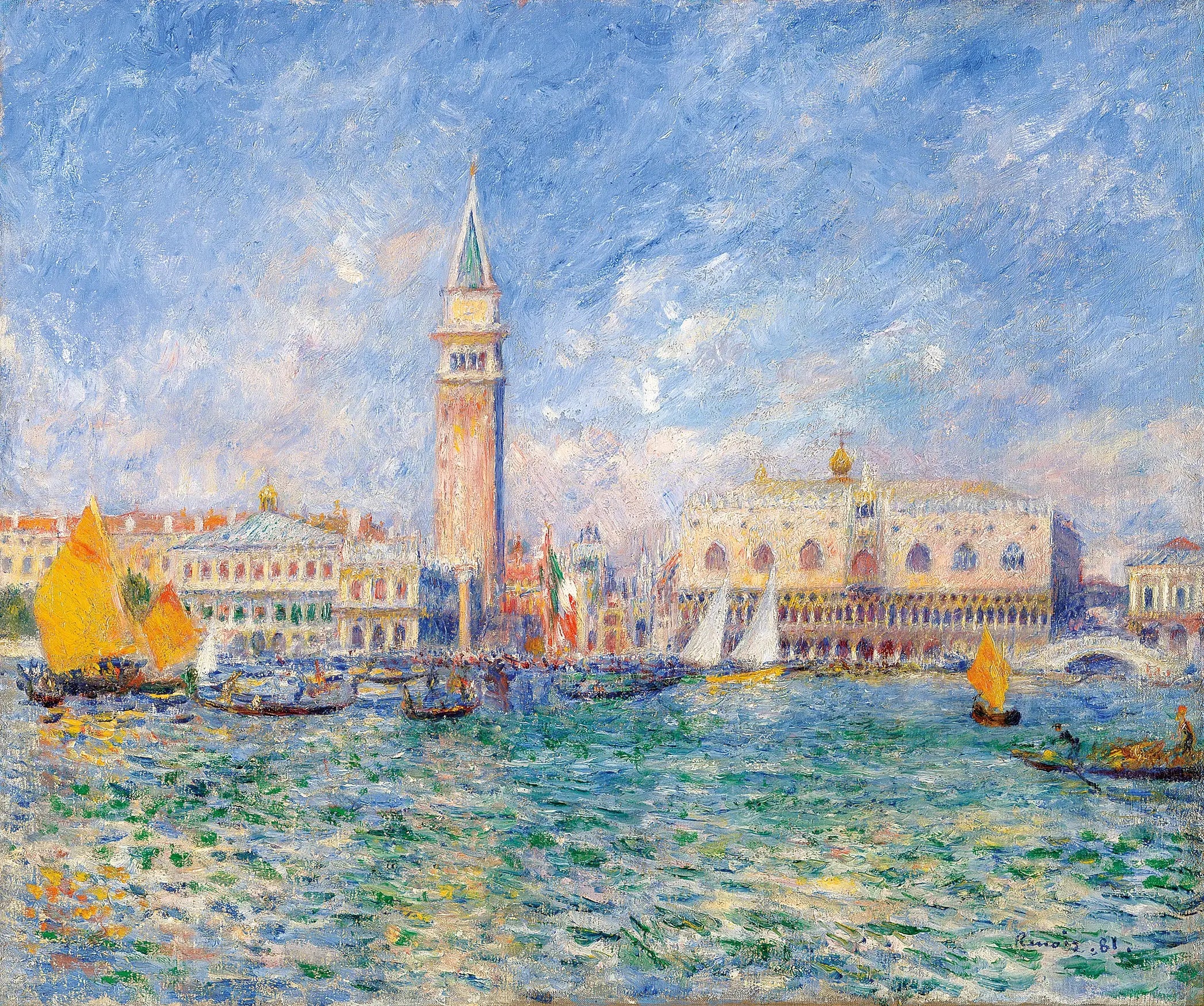Reproduction du tableau « Vue de Venise, le palais des Doges - Pierre-Auguste Renoir » par Alpha Reproduction en peinture à l’huile