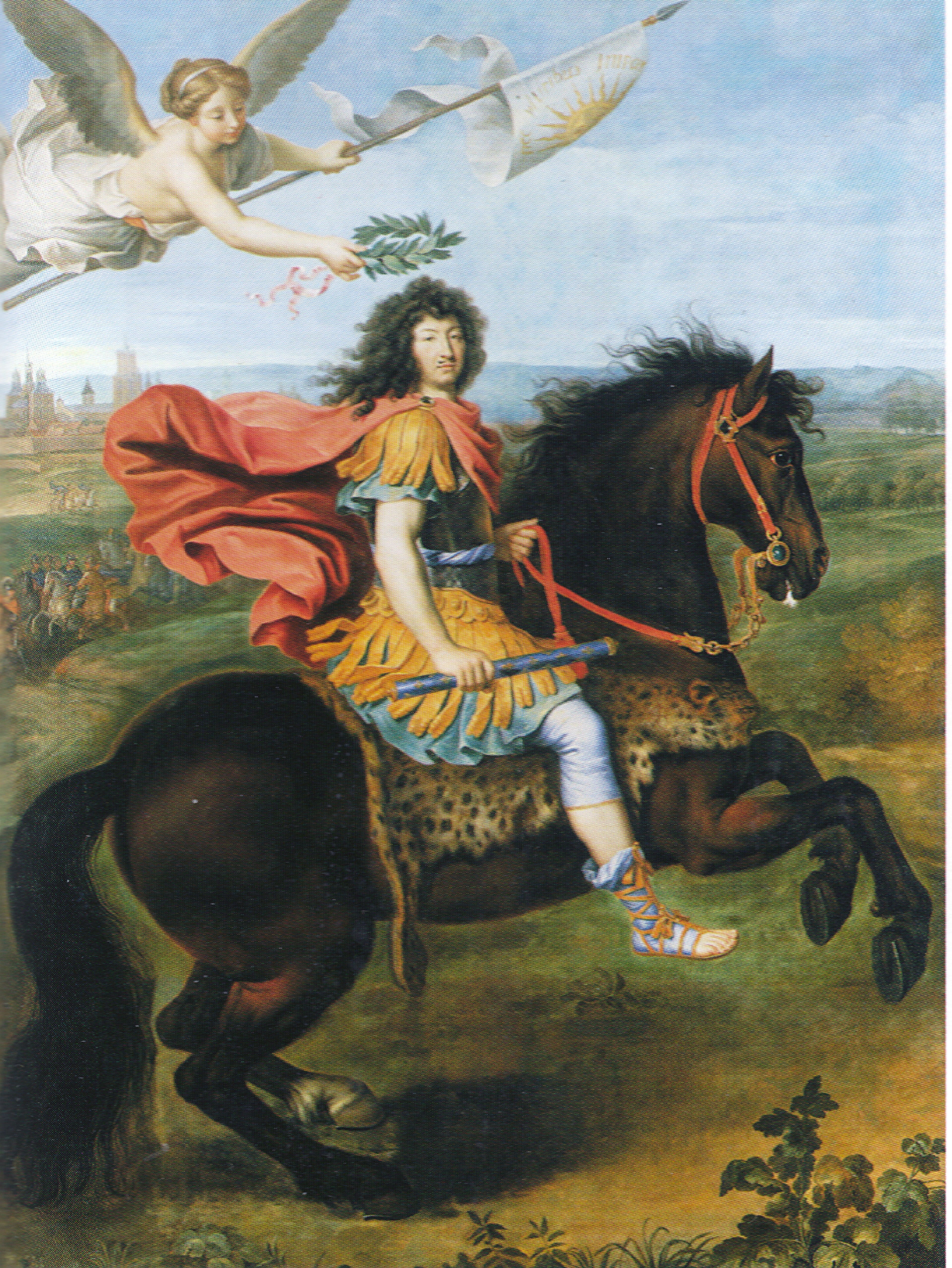 Portrait équestre de Louis XIV couronné par la Victoire - Pierre Mignard