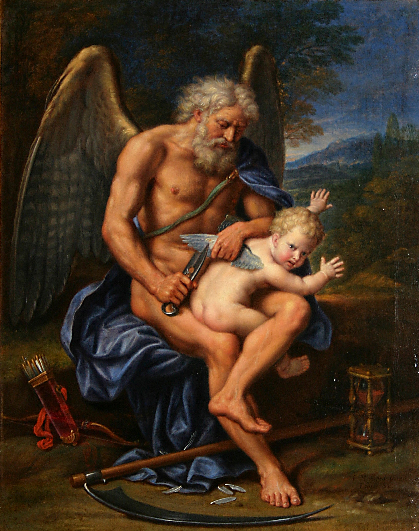 Couper le temps avec les ailes de Cupidon - Pierre Mignard