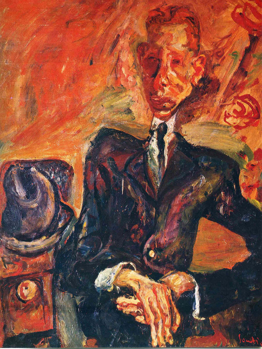 Portrait Of A Man With A Felt Hat (1924) oil on canvas, 36 x 28 in., collection unknown - Chaim Soutine