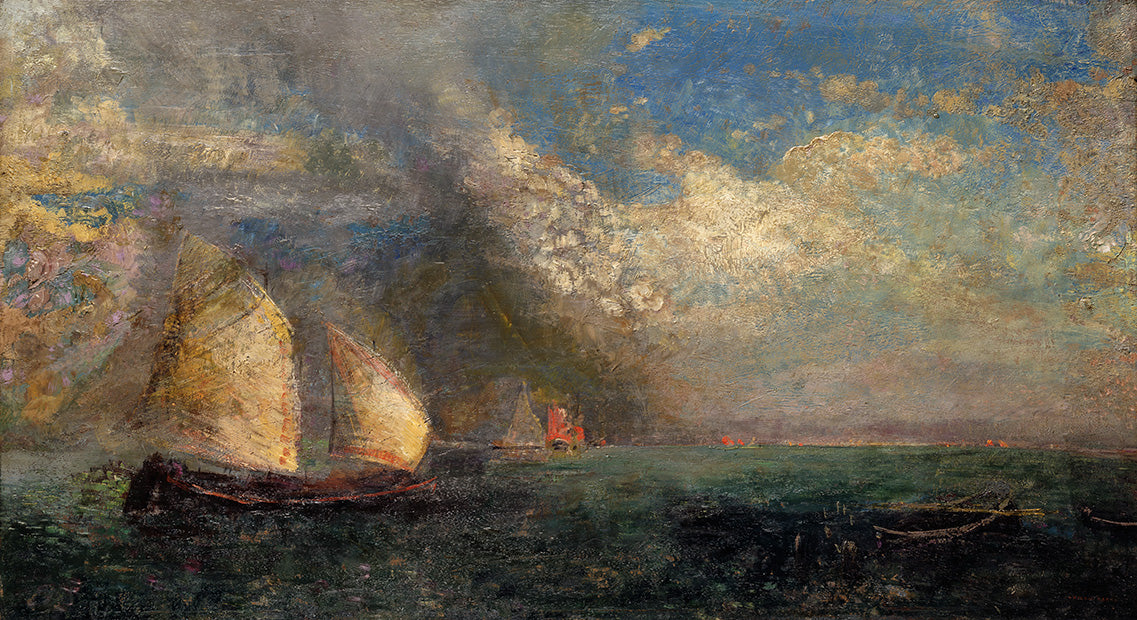 Barques. Souvenir de Venise - Odilon Redon
