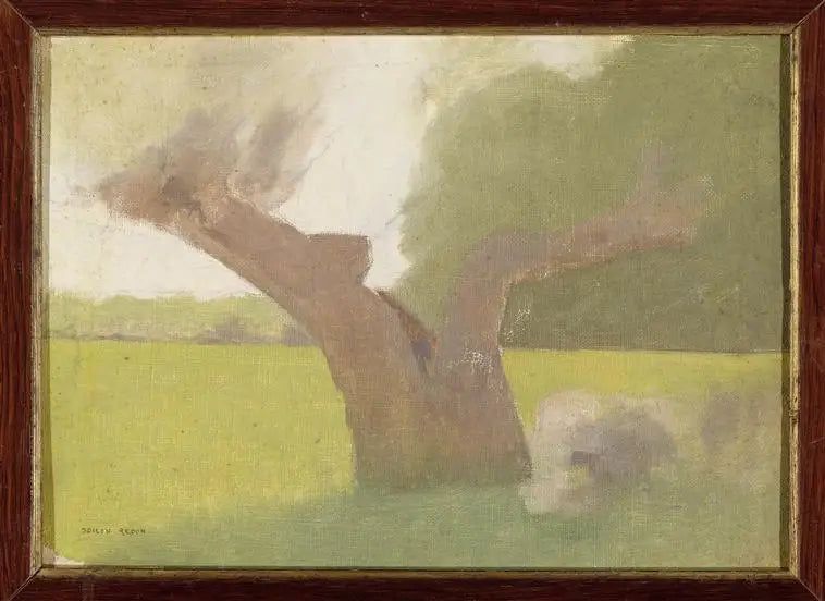 شجرة قديمة في مرج - أوديلون ريدون