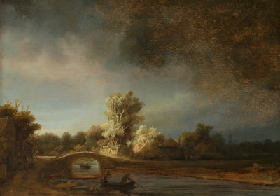 Reproduction du tableau « Le Pont de pierre - Rembrandt » par Alpha Reproduction en peinture à l’huile