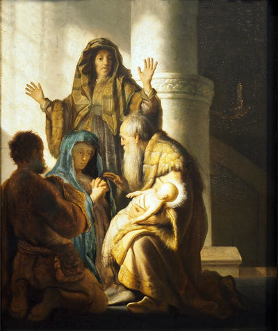 Reproduction du tableau « Syméon au temple - Rembrandt » par Alpha Reproduction en peinture à l’huile