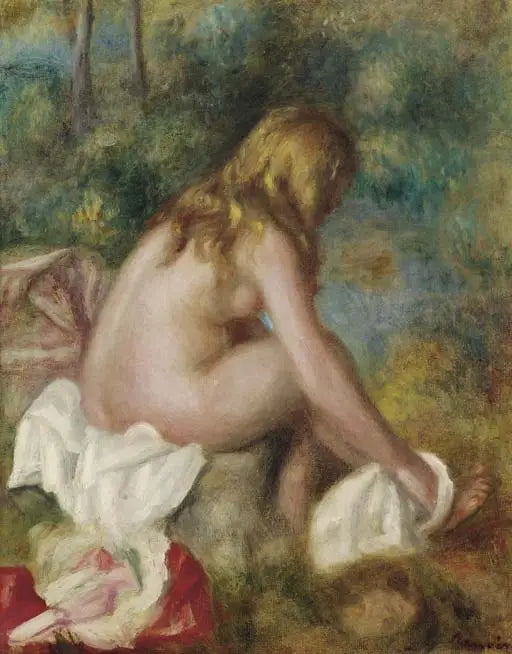 Reproduction du tableau « Baigneuse, nue assise - Pierre-Auguste Renoir » par Alpha Reproduction en peinture à l’huile
