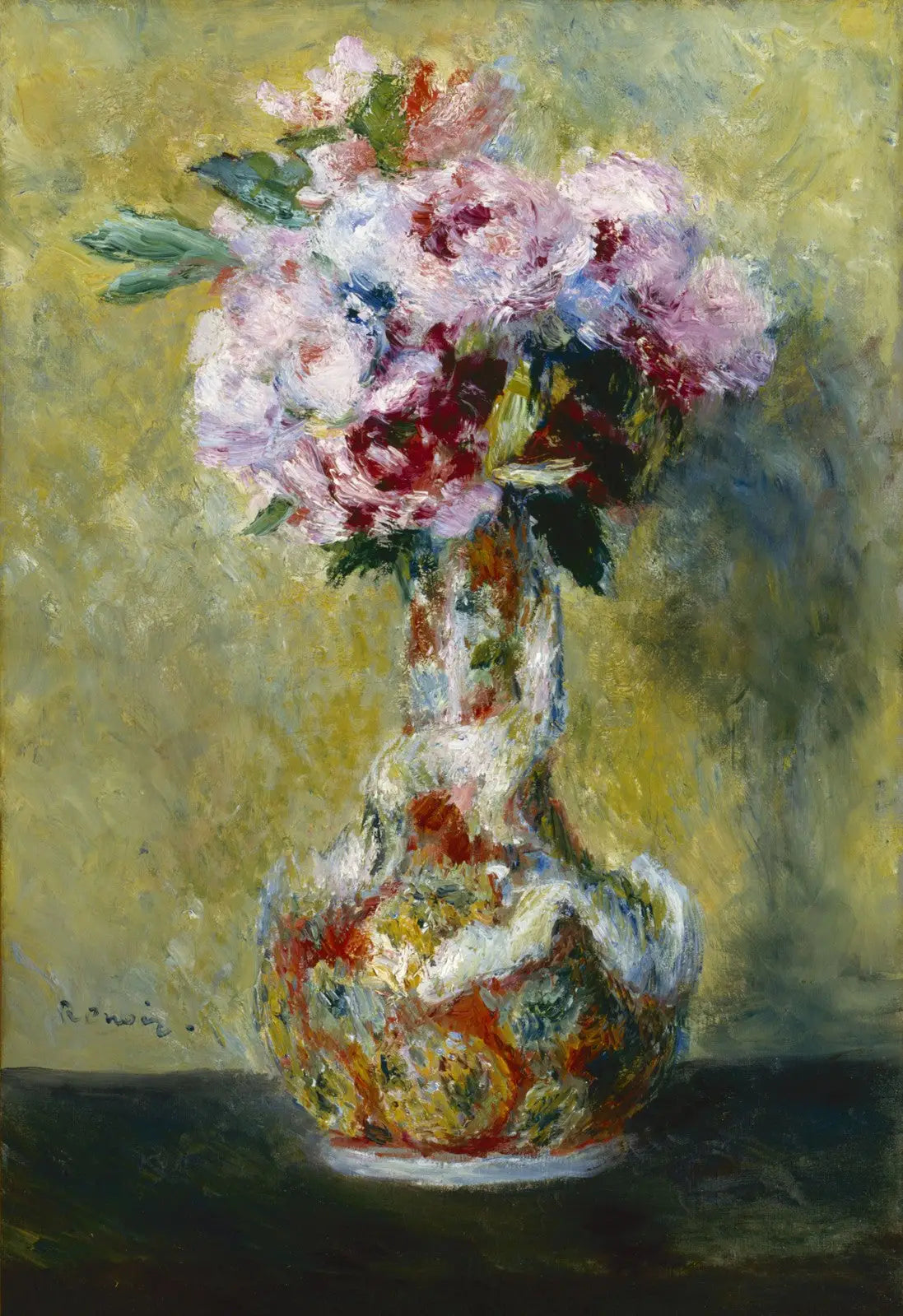 Reproduction du tableau « Bouquet dans un vase - Pierre-Auguste Renoir » par Alpha Reproduction en peinture à l’huile