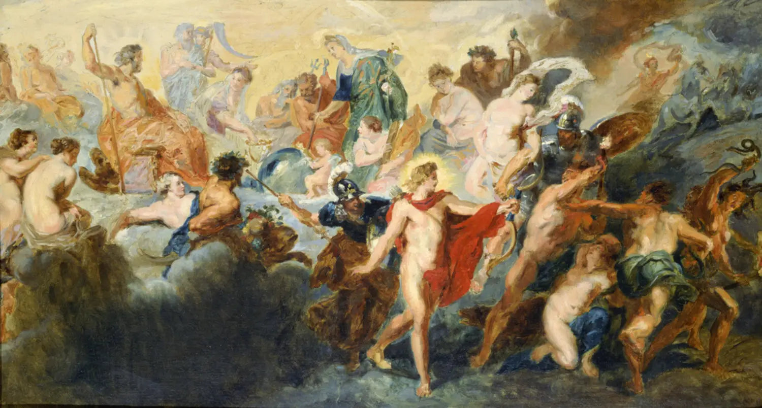 Reproduction du tableau « Copie d'après le tableau de Rubens « Le Conseil des Dieux » - Pierre-Auguste Renoir » par Alpha Reproduction en peinture à l’huile