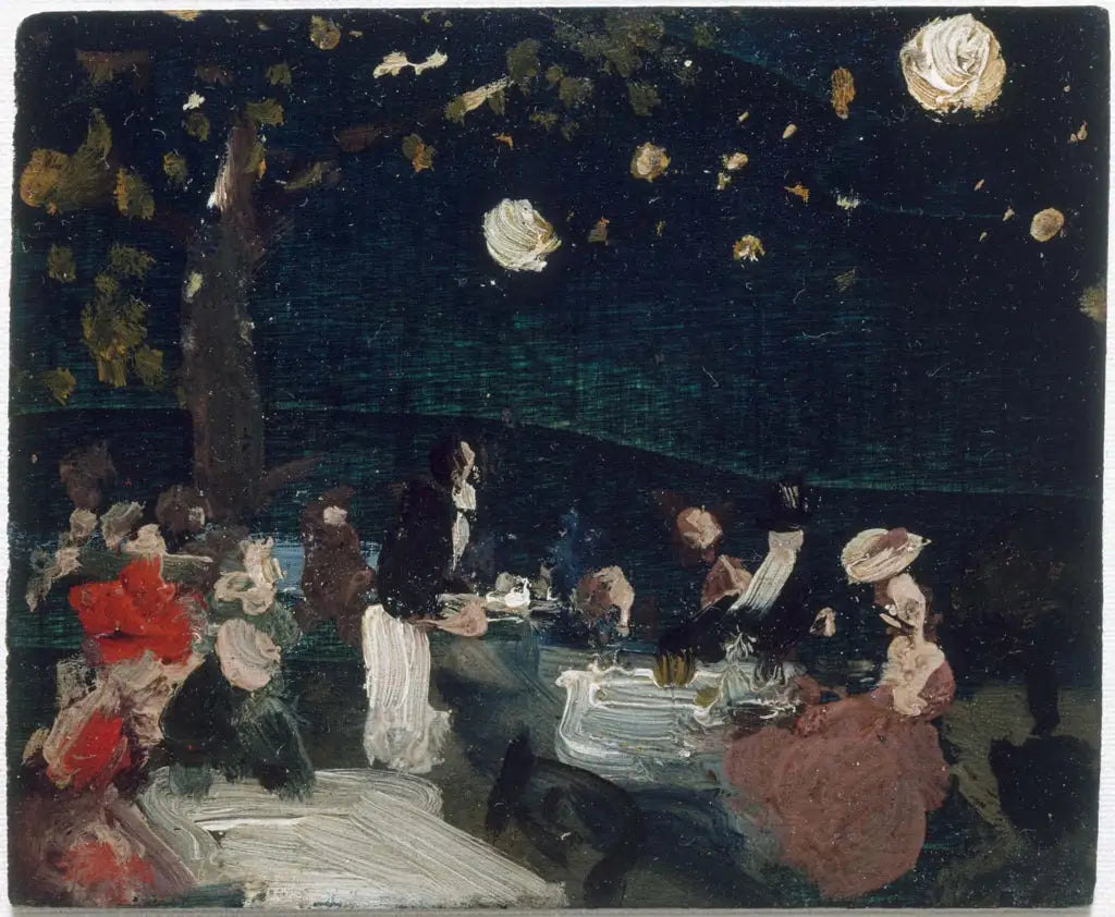 Café de nuit avec lanternes japonaises - Robert Henri - Alpha Reproduction