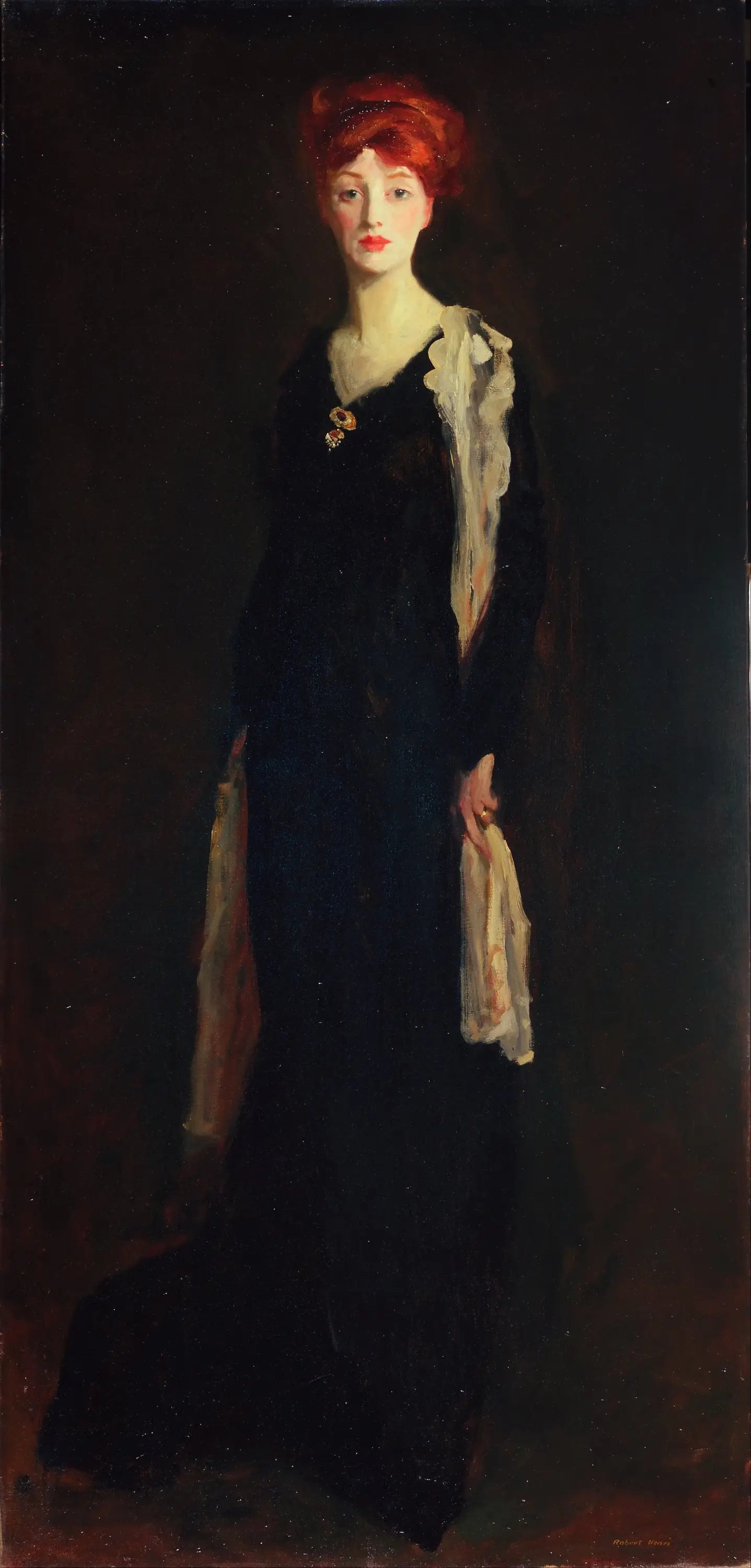 Dame en noir avec un foulard espagnol (O en noir avec un foulard) - Robert Henri - Alpha Reproduction