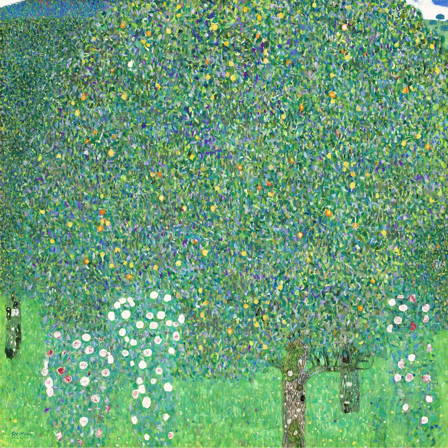 🌳🌸 شجيرات الورد تحت الأشجار – غوستاف كليمت (1905)