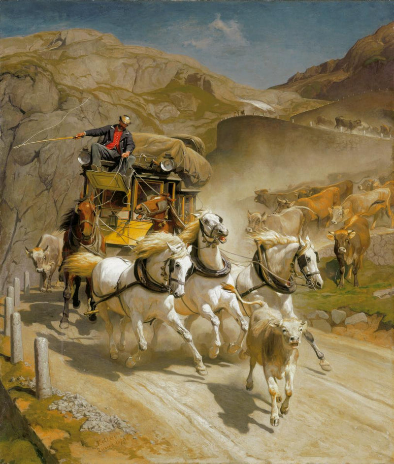 La Malle-poste du Gothard - Rudolf Koller