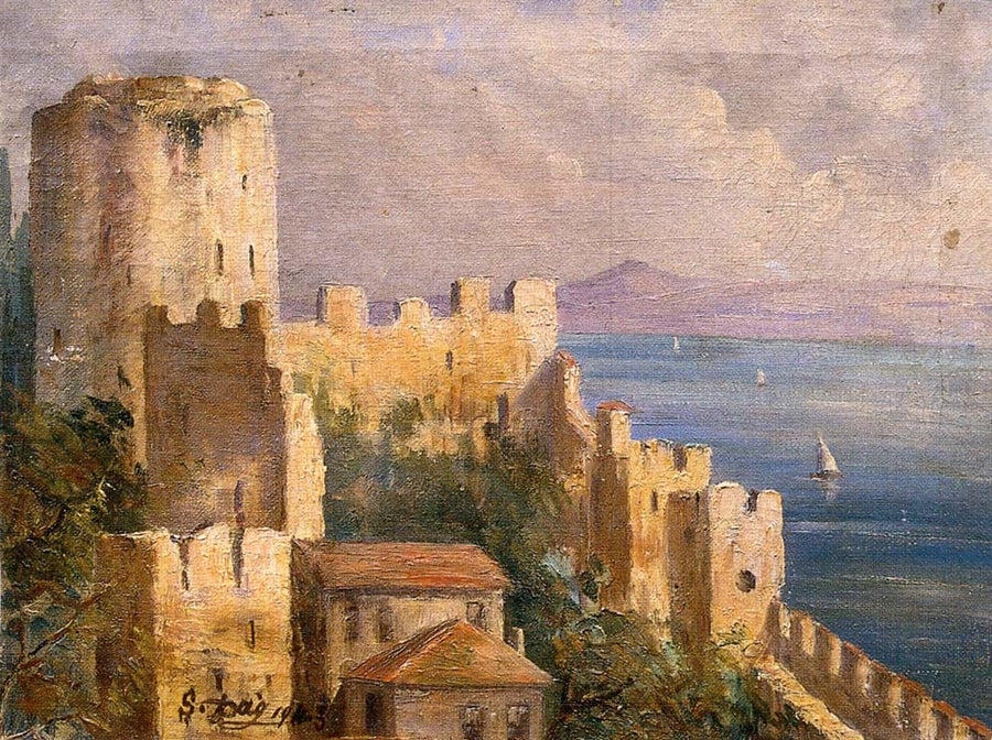 Intérieur de Rumeli Hisarı — Şevket Dağ, vers 1910, huile sur toile