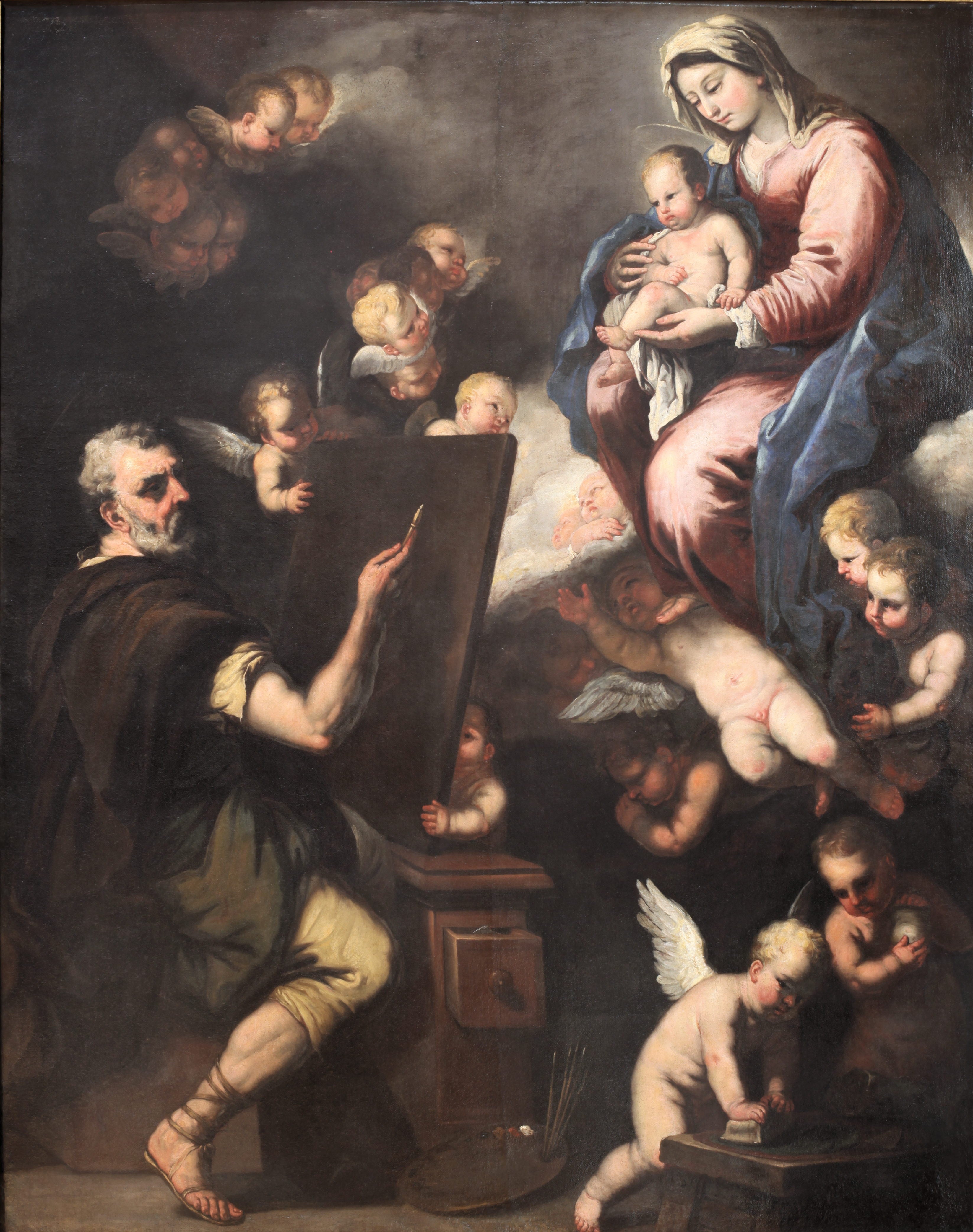 Saint Luc peignant la Vierge - Luca Giordano