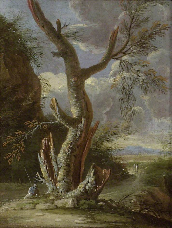 Paysage avec un arbre fendu - Salvator Rosa