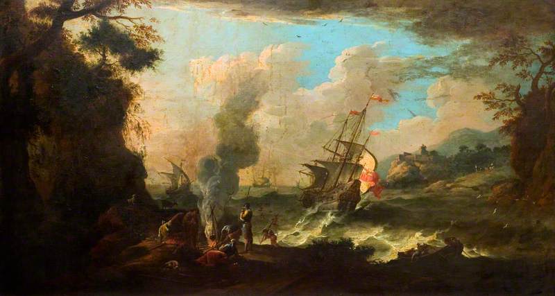 Scène côtière - Salvator Rosa