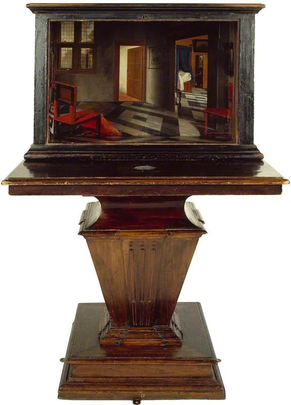Boîte à perspectives de l'intérieur d'une maison néerlandaise - Samuel van Hoogstraten image 1 copie peinte à la main à l’huile