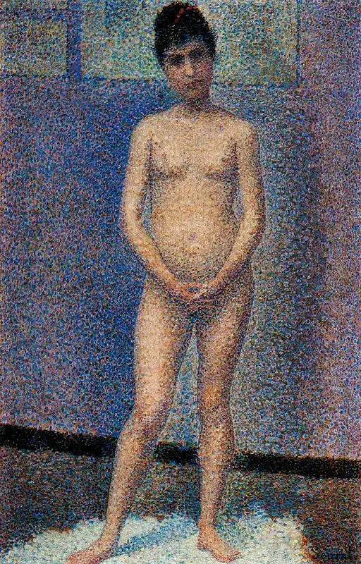 Reproduction du tableau « Poseuse de face - Georges Seurat » par Alpha Reproduction en peinture à l’huile