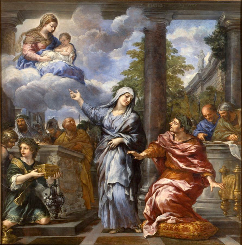 سيبيل تيبور تعلن لأغسطس عن ولادة المسيح - بييترو دا كورتونا