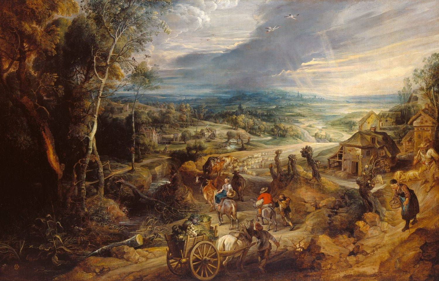 Été : les paysans vont au marché - Peter Paul Rubens