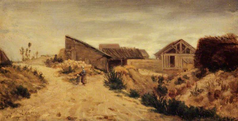 Paysage avec bâtiments agricoles - Stanislas Lépine - Alpha Reproduction