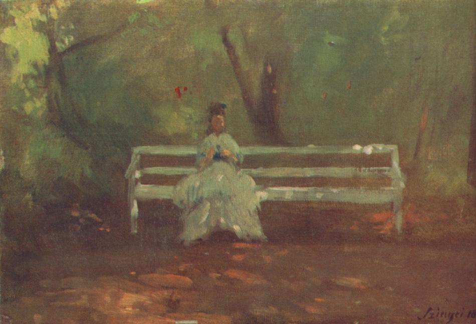 Femme assise dans un jardin, Pál Szinyei Merse, 1873