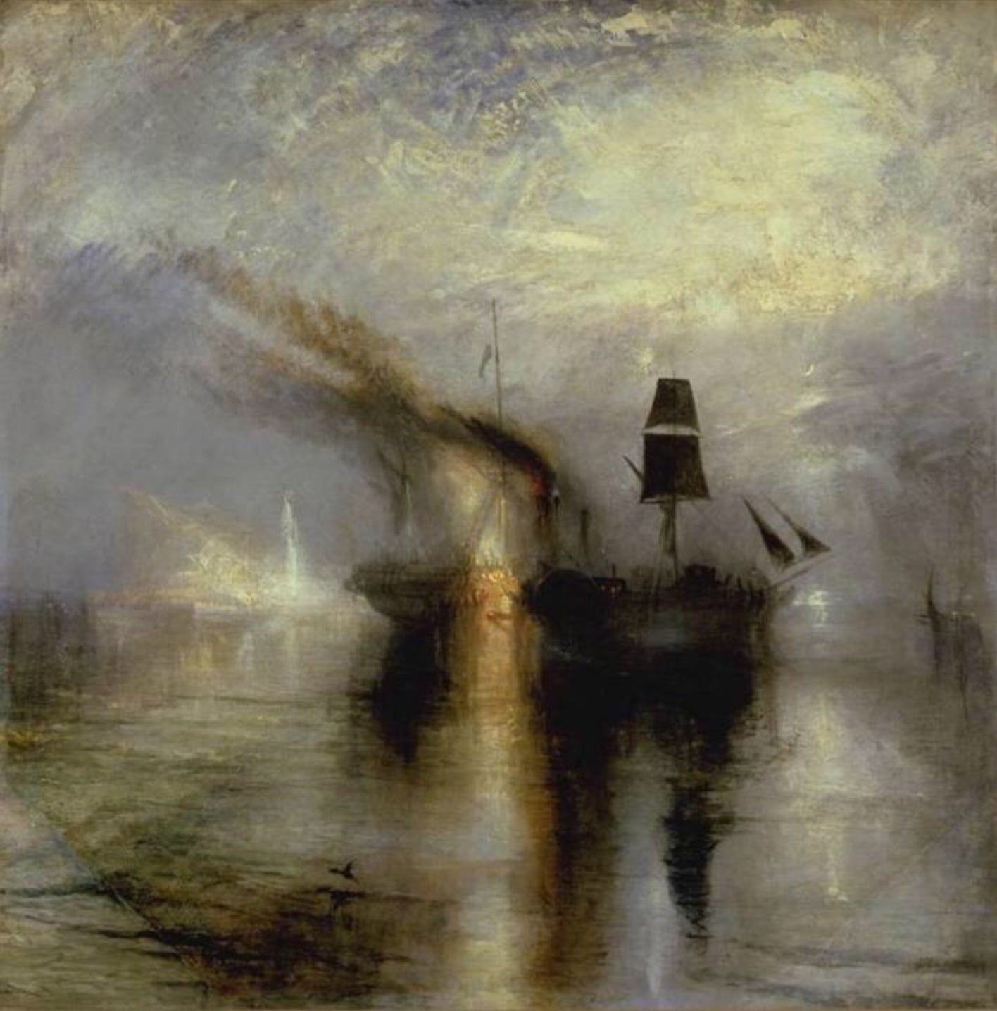 Reproduction du tableau « Paix - Funérailles en mer - J. M. W. Turner » par Alpha Reproduction en peinture à l’huile