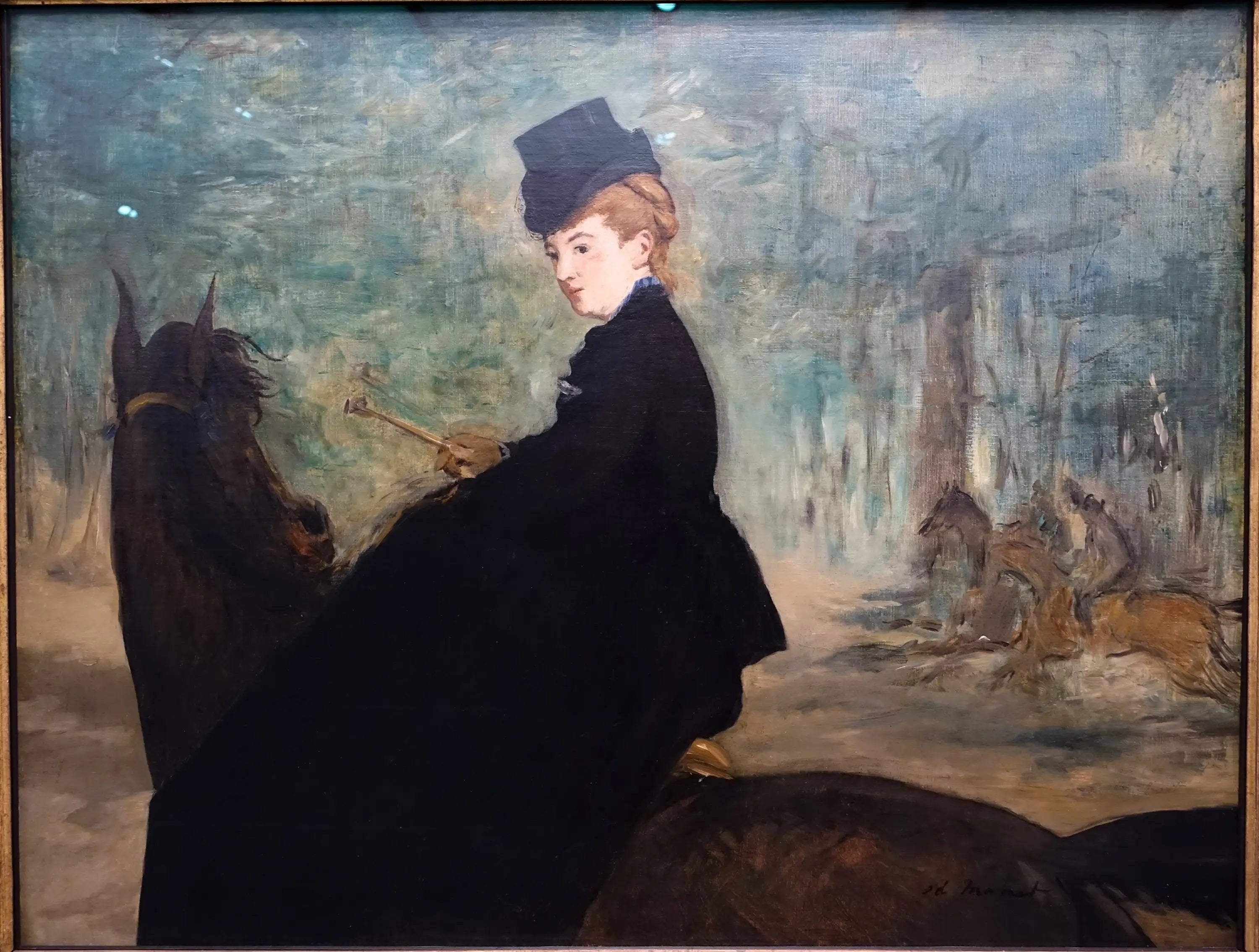 Reproduction du tableau « Portrait de Marie Lefébure à cheval - Édouard Manet » par Alpha Reproduction en peinture à l’huile