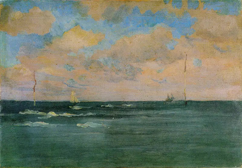 Reproduction du tableau « Les Postes de Bain, Bretagne - James Abbott McNeill Whistler » par Alpha Reproduction en peinture à l’huile