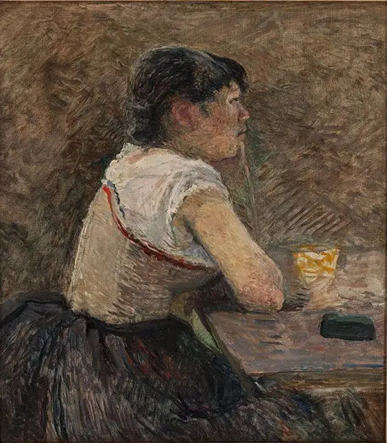 Reproduction du tableau « À Grenelle, buveuse d'absinthe - Henri de Toulouse-Lautrec » par Alpha Reproduction en peinture à l’huile