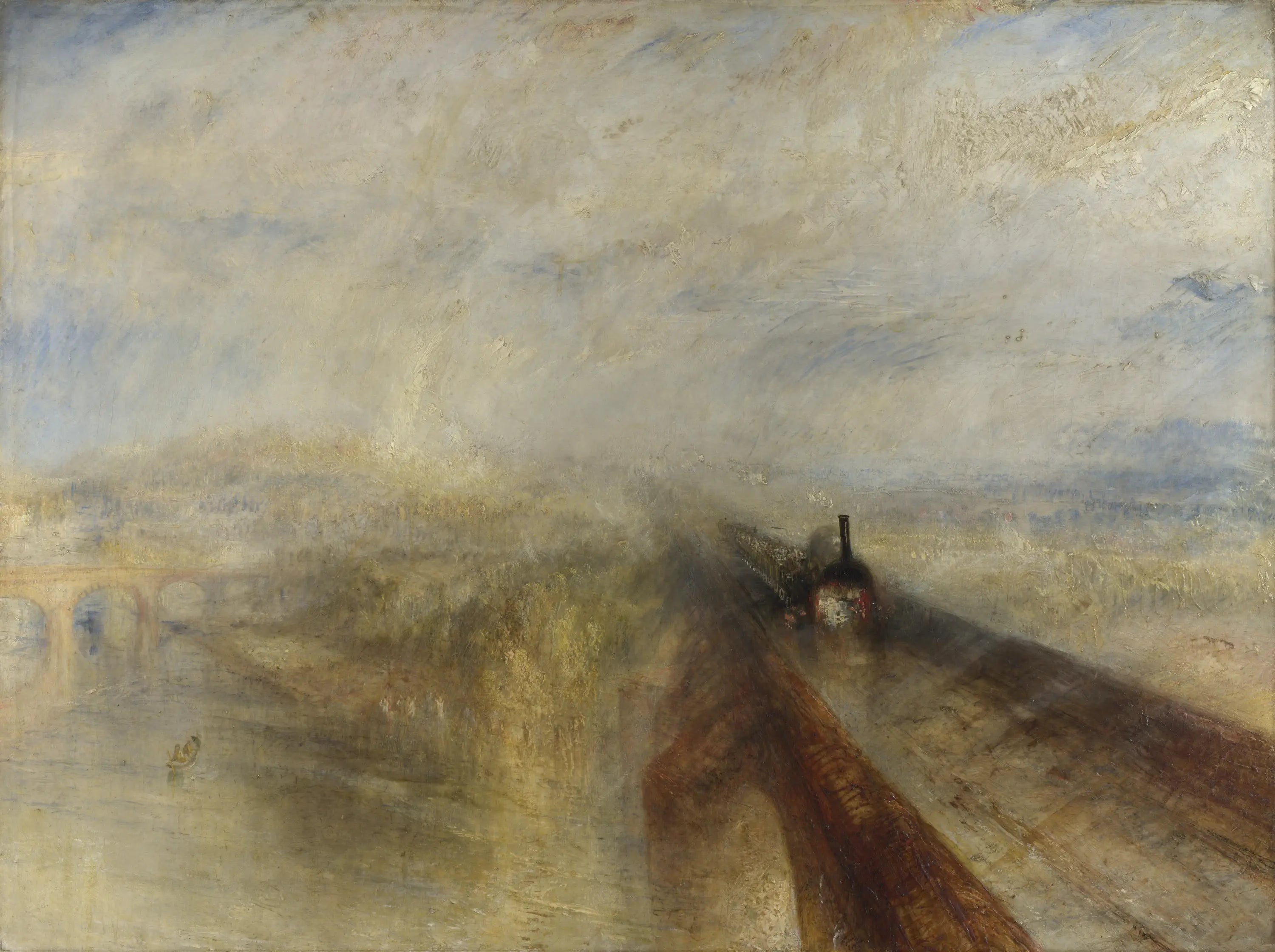 Reproduction du tableau « Pluie, Vapeur et Vitesse - J. M. W. Turner » par Alpha Reproduction en peinture à l’huile
