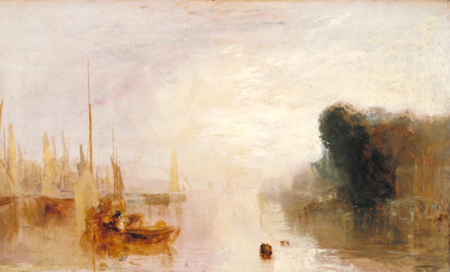 Reproduction du tableau « Sketch for ‘East Cowes Castle, the Regatta Starting for Their Moorings’ No. 2 - J. M. W. Turner » par Alpha Reproduction en peinture à l’huile