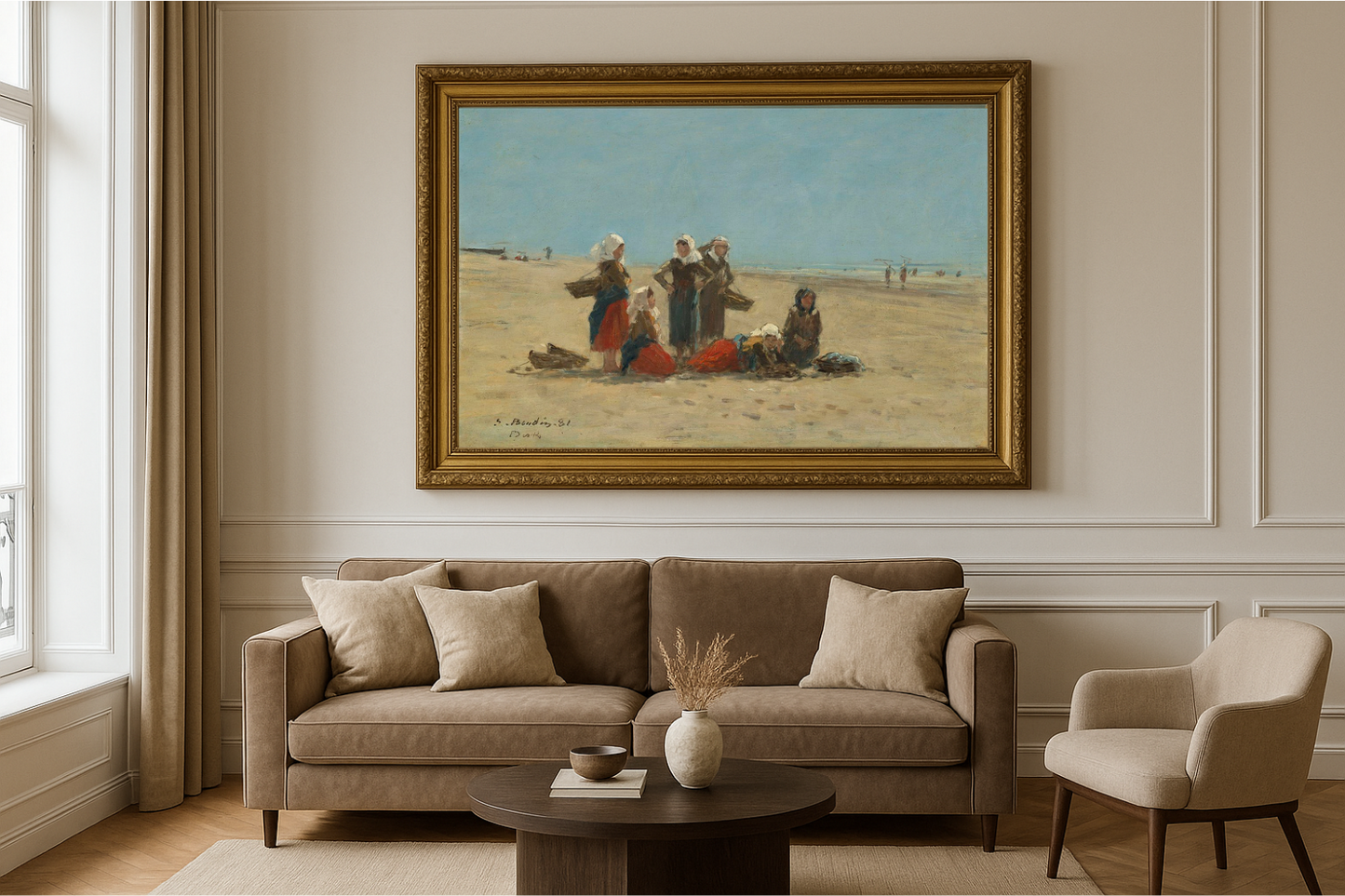 🏖 نساء على شاطئ بيرك – أوجين بودان (1881)