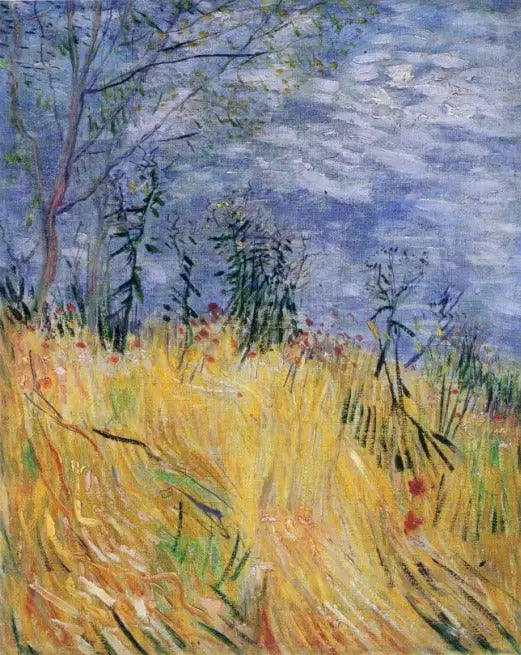 Reproduction du tableau « Bordure d'un champ de blé avec des coquelicots - Vincent van Gogh » par Alpha Reproduction en peinture à l’huile