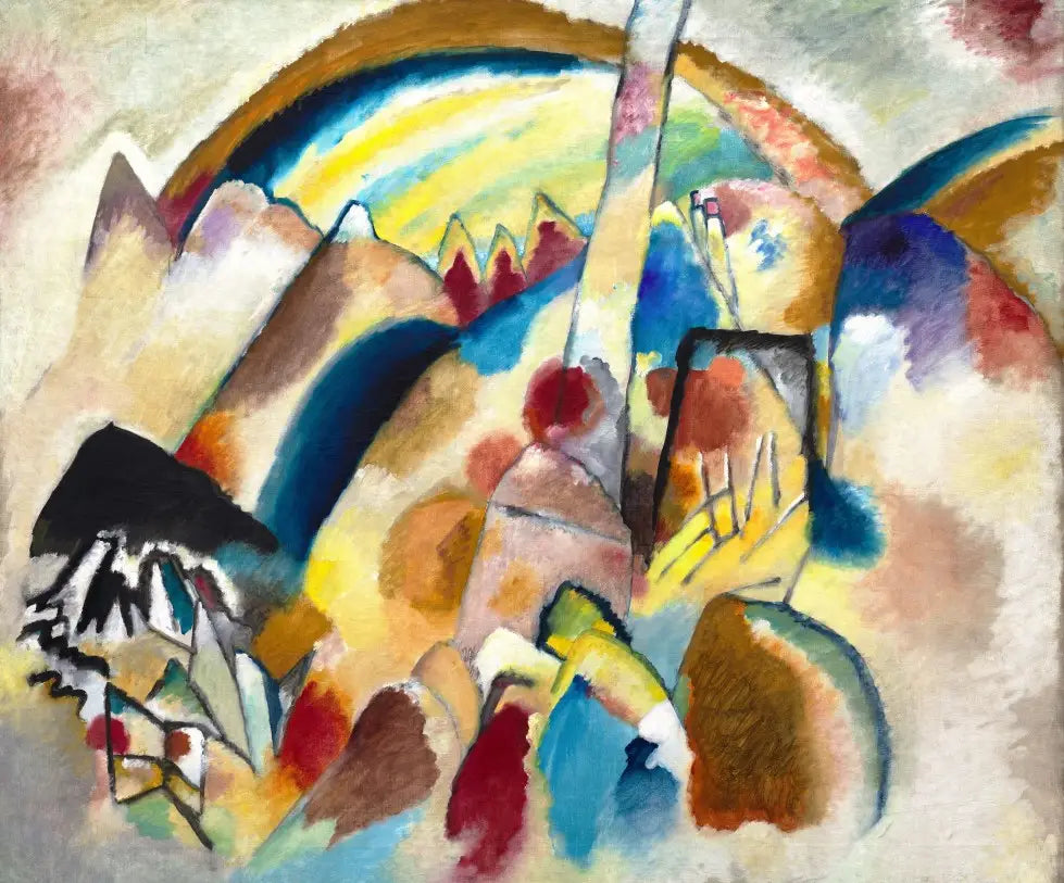 Reproduction du tableau « Paysage aux taches rouges, n° 2 - Vassily Kandinsky » par Alpha Reproduction en peinture à l’huile