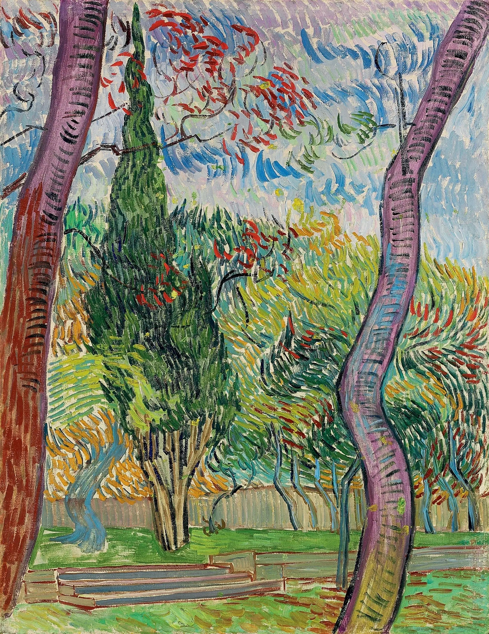 Reproduction du tableau « Parc de l'hôpital Saint-Paul - Vincent van Gogh » par Alpha Reproduction en peinture à l’huile