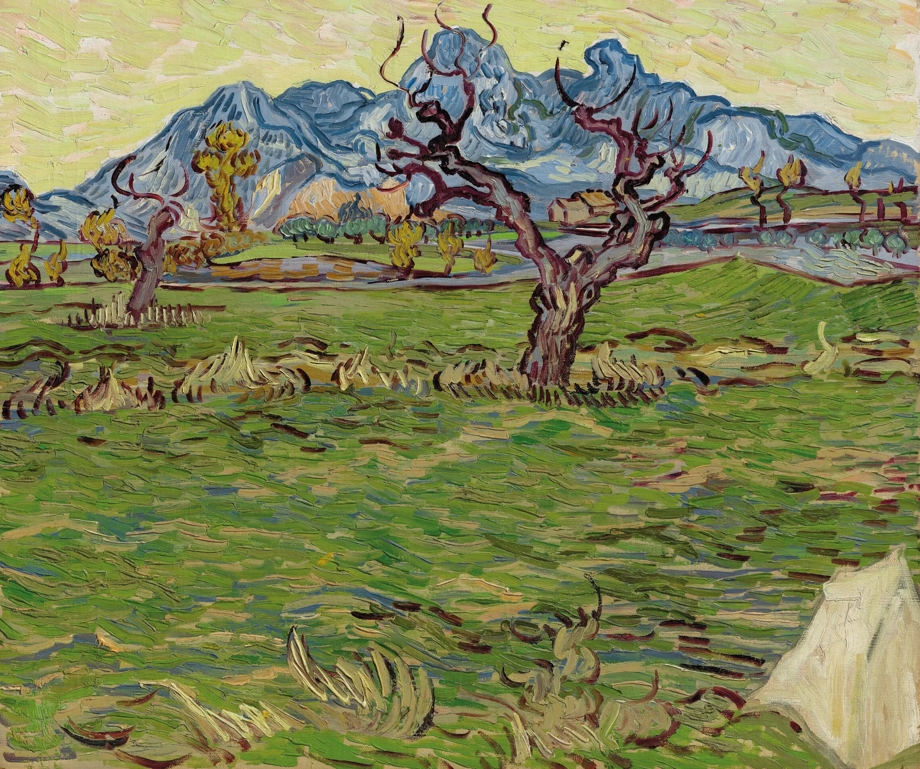 Reproduction du tableau « Champs près des Alpilles - Vincent van Gogh » par Alpha Reproduction en peinture à l’huile
