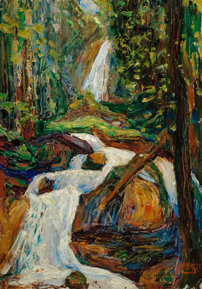 Reproduction du tableau « Kochel – Cascade I - Vassily Kandinsky » par Alpha Reproduction en peinture à l’huile