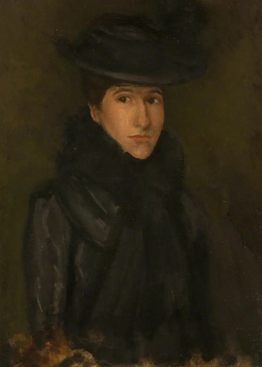 Reproduction du tableau « Le Chapeau Noir - Mademoiselle Rosalind Birnie Philip ; 1900-1902 - James Abbott McNeill Whistler » par Alpha Reproduction en peinture à l’huile