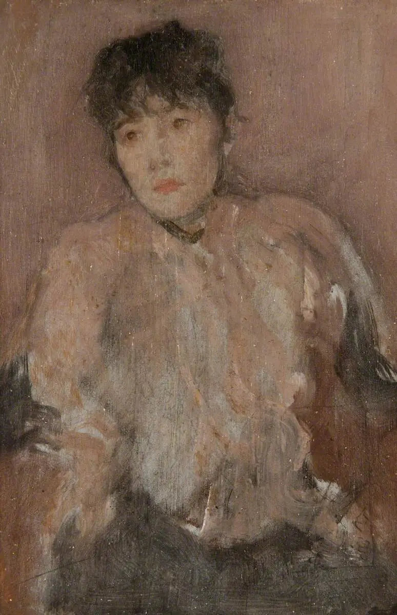 Reproduction du tableau « L'écharpe rose - James Abbott McNeill Whistler » par Alpha Reproduction en peinture à l’huile